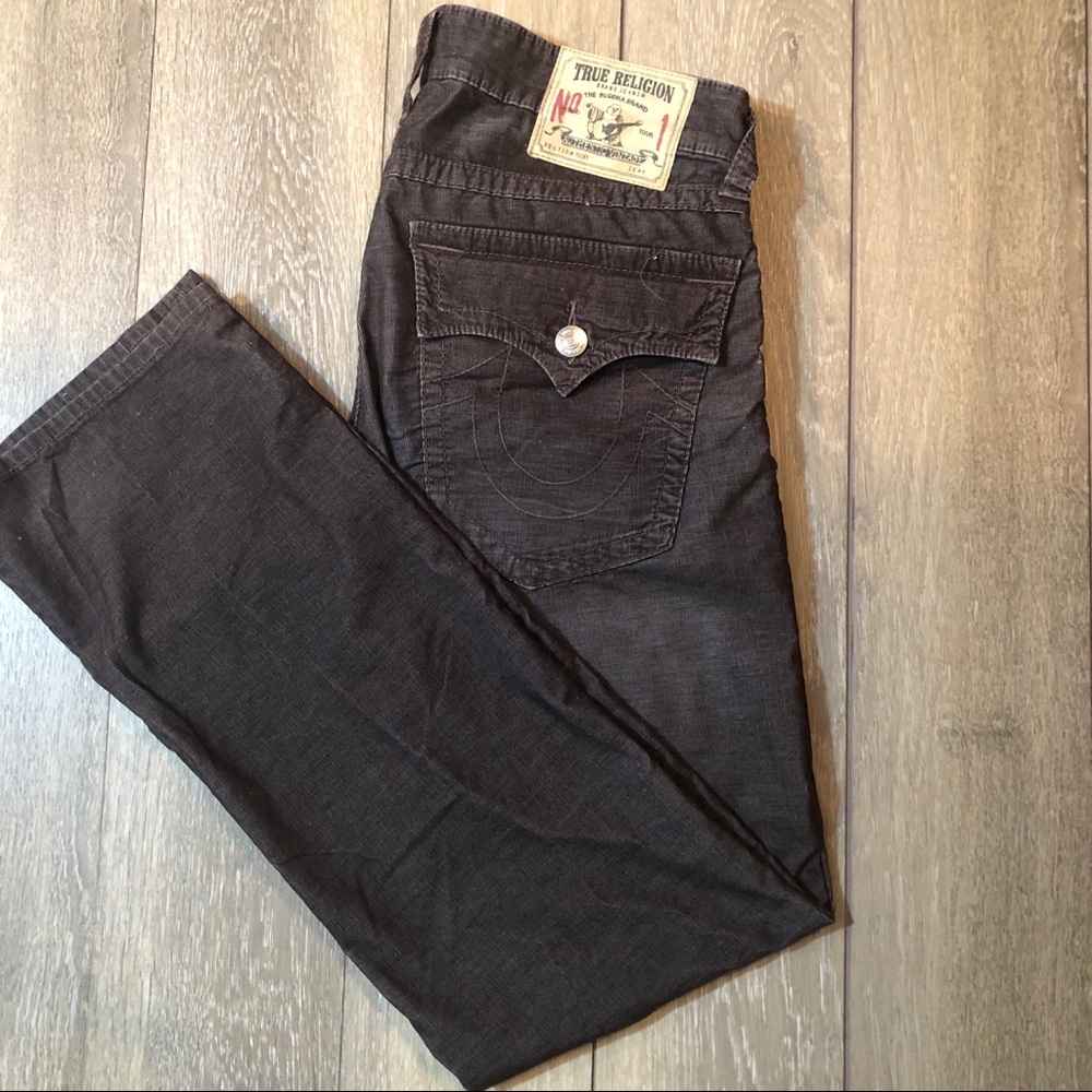 Men’s true religion corduroy color brown size 33